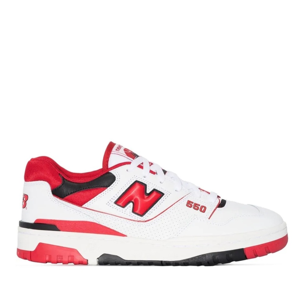 New Balance 550 White and Red Sneakers
